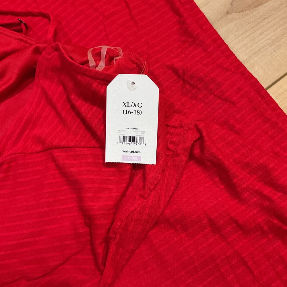 NWT Faded Glory Red Spaghetti Strap Maxi Dress Size Extra Large - Picture 10 of 10